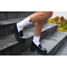 Solidsocks Kadın Soket Çorap Günlük Kullanım Bambu Roll Model Dikişsiz Burun Deri Etiket Detaylı (Beyaz Renk)