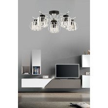 Esslight Silva 5 Li Modern (Kristal Taşlı) Salon Yatak Odası Mutfak Genç Odası Avize