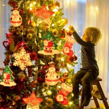 3 Metre Gün Işığı Salkım LED Işık Noel Baba Çam Ağacı Kar Tanesi Çorap Yıldız Kardan Adam Firgürlü