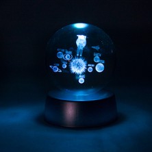Cam Küre Işıklı Renk Değiştiren Küre Astronotlu Güneş Sistemi