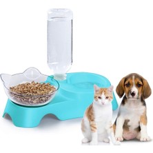 Kedi Köpek Otomatik Su ve Mama Kabı Su Şişeli Kedi Köpek Mama ve Su Kabı Seti Küçük ve Orta Irk Için