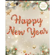 Happy New Year Kaligrafi Banner  Yazı