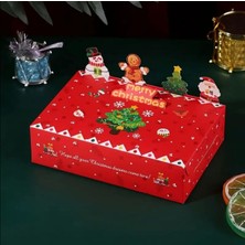 Tekno Trust Üç Boyutlu Kar Desenli Yılbaşı Temalı Merry Christmas Yazılı Kurabiye Hediyelik ve Çikolata Kutusu