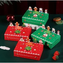 Tekno Trust Üç Boyutlu Kar Desenli Yılbaşı Temalı Merry Christmas Yazılı Kurabiye Hediyelik ve Çikolata Kutusu