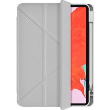 Wiwu iPad Pro 11 2024 Wiwu 360° Dönebilen Yan ve Dik Standlı Magnetik Koruyucu Tablet Kılıfı Gri