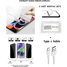 Tiknal Oppo REALME 8İ Nano Ekran Koruyucu  Esnek MAT HAYALET + Type C Kablo