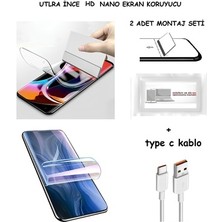Tiknal Samsung Galaxy A15 Nano Ekran Koruyucu Ultra İNCE Esnek Hd Şeffaf + Type C Kablo