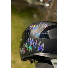 Sticker Masters Sticker Master Hologramlı Hahaha Sticker Motorsiklet,kask,laptop,motor ve Oto Araç Sticker 15 x 30 cm Hologram