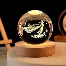 Mediterian Renk Değiştiren Işıklı Peri Kız Cam Küre 8  cm