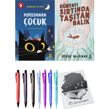 Dünyayı Sırtında Taşıyan Balık ve Mırıldanan Çocuk 2'li Set - Kalem