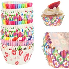 100 Adet Muffin Cupcake Kağıdı, Renkli Kağıt Muffin Kek Kalıbı