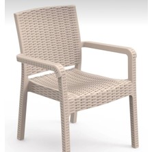 Silkyra Violet Trend Lü x  Rattan Sandalye Cappuccino 4'lü Set