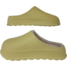 Akınalbella Içi Kürklü Sarı Ortopedik Şık Ev Terliği