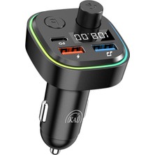 Kai Bluetooth Araç Kiti Araç Fm Transmitter USB Type-C Mp3 Flash Için Uygun Pd