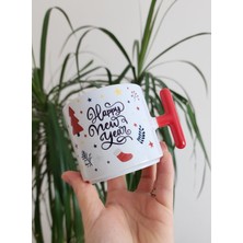 Happy Mountains Kişiye Özel Isme Özel Yılbaşı Temalı Happy New Year Design T Kupa Bardak Latte Fincanı
