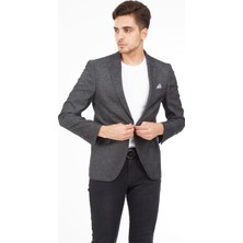 Sposo 5132 Dar Kalıp Yarım Astarlı Lacivert Erkek Blazer Ceket