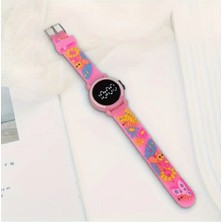 Trendy Chic Pembe LED Ekranlı Kelebek Detaylı Çocuk Saat