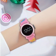 Trendy Chic Pembe LED Ekranlı Kelebek Detaylı Çocuk Saat