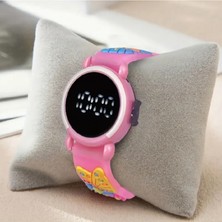 Trendy Chic Pembe LED Ekranlı Kelebek Detaylı Çocuk Saat