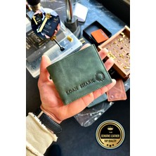 Cüzcan Nirvana Vintage Yeşil  Deri Erkek Cüzdan Kişiye Özel Isim Baskılı