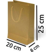 Arminow Altın Renk Ipli Karton Çanta - 20X25X8 cm - 2 Adet - Ç030