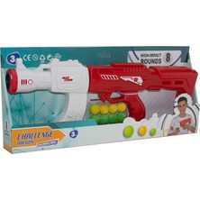 Uzman İthalat Oyuncak Top Atan Tüfek 50 cm 8 Adet Sünger Top Kırmızı