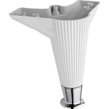 Eco Shop 10 Adet Plastik Mobilya Ayağı Beyaz  - Nefes - 15 cm Vidalı