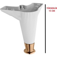 Eco Shop 10 Adet Plastik Mobilya Ayağı Beyaz  - Nefes - 15 cm Vidalı