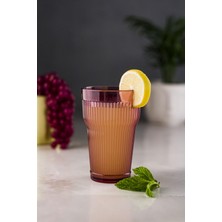 Akrilik Mürdüm Tekli Uzun Bardak - Su Meşrubat Bardağı 400 ml - Cam Değildir