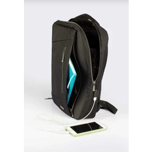 Derims Siyah USB Şarj Girişli Akıllı Sırt Çantası Öğrenci Evrak Laptop Notebook Macbook Dizüstü