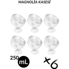 Lux 6'lı Kesik Model Magnolia Tatlı Bardağı Kasesi Mika  (Cam Değildir)