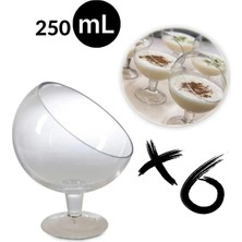 Lux 6'lı Kesik Model Magnolia Tatlı Bardağı Kasesi Mika  (Cam Değildir)