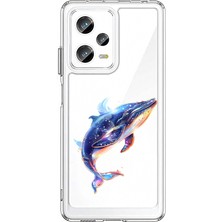 Zeyno Xiaomi Redmi Note 12 Pro Plus Uyumlu Kozmik Balina  Desenli Silikon Kılıf