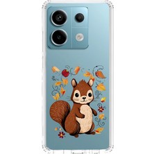 Zeyno Xiaomi Redmi Note 13 Pro 5g Uyumlu Sonbahar Sincap  Desenli Silikon Kılıf