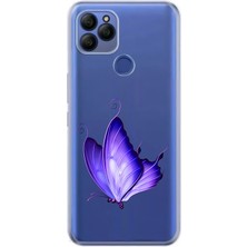 Zeyno General Mobile Gm 21 Uyumlu Mor Kelebek  Desenli Silikon Kılıf