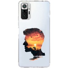 Zeyno Xiaomi Redmi Note 10 Pro Uyumlu Siluet Günbatımı  Desenli Silikon Kılıf