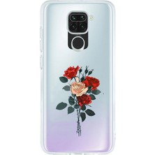 Zeyno Xiaomi Redmi Note 9 Uyumlu Gül Buketi  Desenli Silikon Kılıf