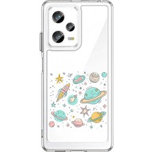 Zeyno Xiaomi Redmi Note 12 Pro Plus Uyumlu Renkli Gezegenler  Desenli Silikon Kılıf