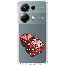 Zeyno Xiaomi Redmi Note 13 Pro 4g Uyumlu Kırmızı Şans Zarları  Desenli Silikon Kılıf