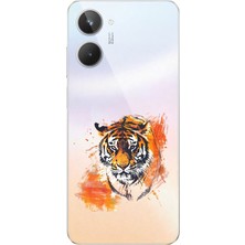 Zeyno Realme 10 Uyumlu Kaplan Bakışı  Desenli Silikon Kılıf