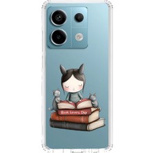 Zeyno Xiaomi Redmi Note 13 Pro 5g Uyumlu Kitap Sever Küçük Kız  Desenli Silikon Kılıf
