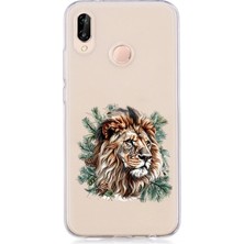 Zeyno Huawei P20 Lite Uyumlu Yüce Aslan  Desenli Silikon Kılıf