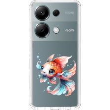 Zeyno Xiaomi Redmi Note 13 Pro 4g Uyumlu Turuncu Balık  Desenli Silikon Kılıf