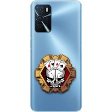 Zeyno Oppo A16 Uyumlu Kafatası Poker  Desenli Silikon Kılıf