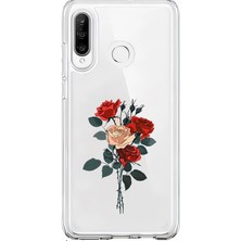 Zeyno Huawei P30 Lite Uyumlu Gül Buketi  Desenli Silikon Kılıf