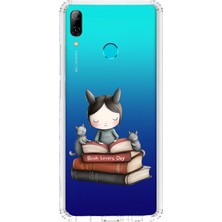 Zeyno Huawei P Smart 2019 Uyumlu Kitap Sever Küçük Kız  Desenli Silikon Kılıf