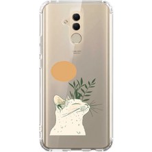 Zeyno Huawei Mate 20 Lite Uyumlu Zarif Kedi  Desenli Silikon Kılıf
