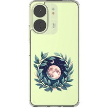 Zeyno Xiaomi Redmi 13C Uyumlu Çiçekli Ay  Desenli Silikon Kılıf