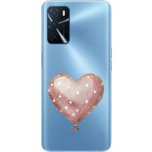 Zeyno Oppo A55 Uyumlu Kalp Balon  Desenli Silikon Kılıf