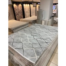 Karmen Halı P01881 Cizgili Salon Halısı ( 160X230) -Açık Gri
